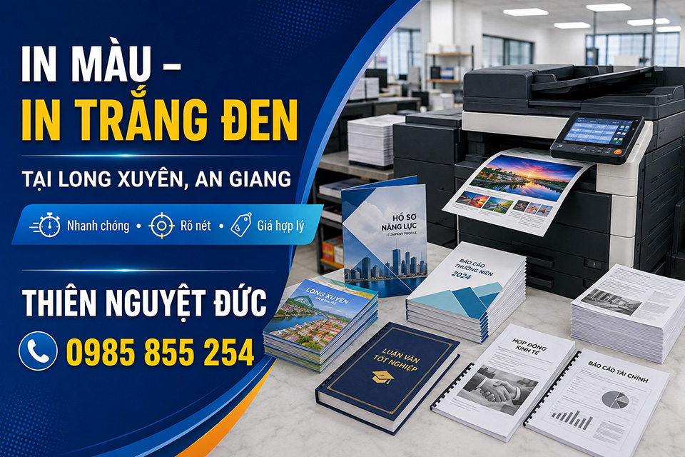 In Màu – In Trắng Đen Tại Long Xuyên