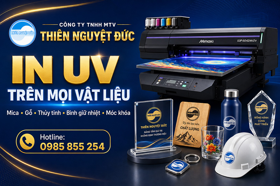in UV trên nhiều loại vật liệu